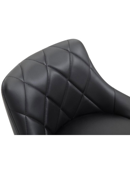 Banqueta alta Lazio couro sintético cromado, preto