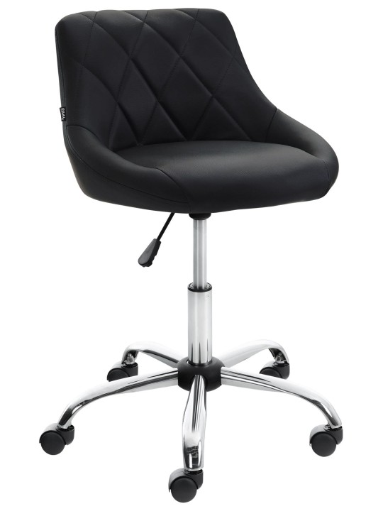 Banqueta de trabalho Lazio em couro sintético, preto