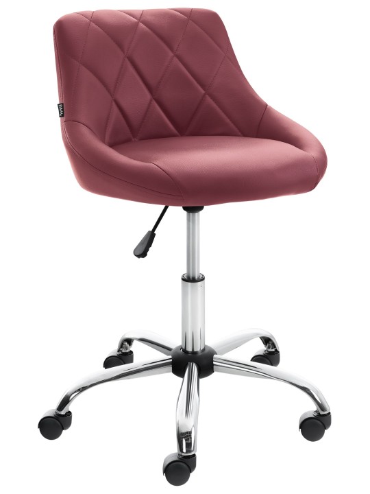 Banqueta de trabalho Lazio em couro sintético, bordô