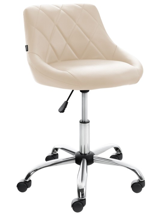 Banqueta de trabalho Lazio em couro sintético, creme