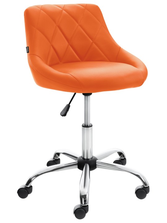 Banqueta de trabalho Lazio em couro sintético, laranja