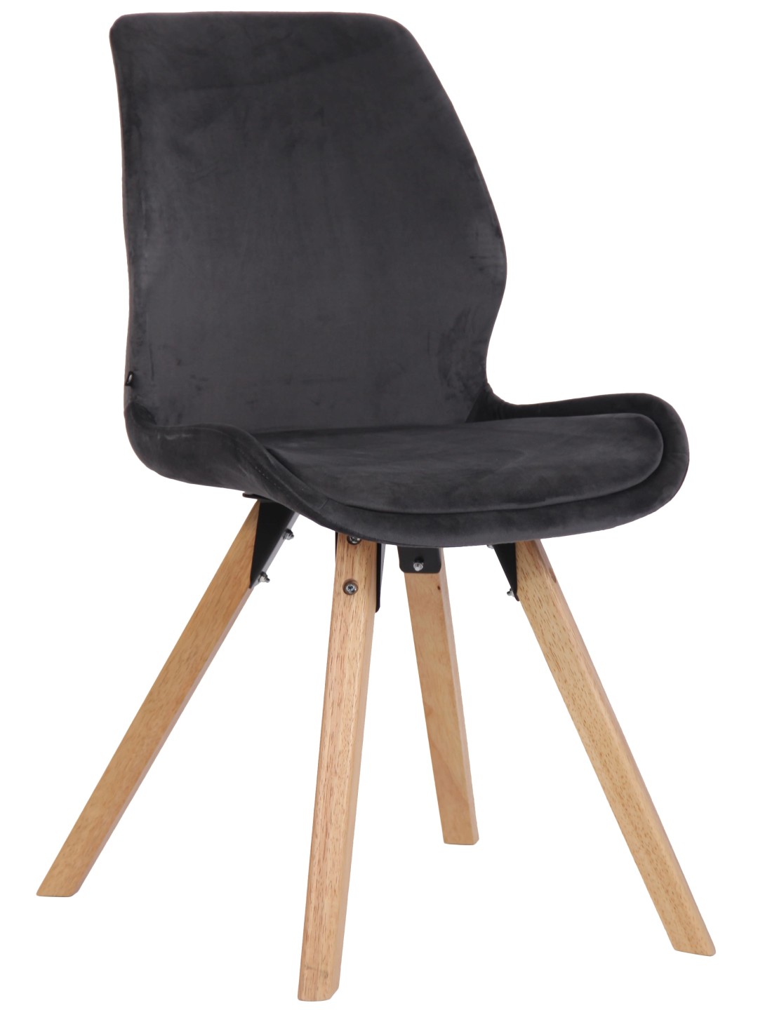 Cadeira de veludo Luna, cinza escuro