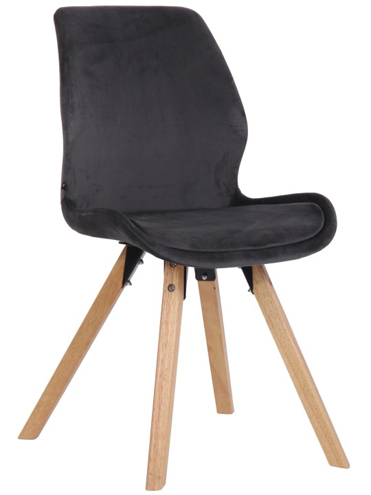 Cadeira de veludo Luna, cinza escuro