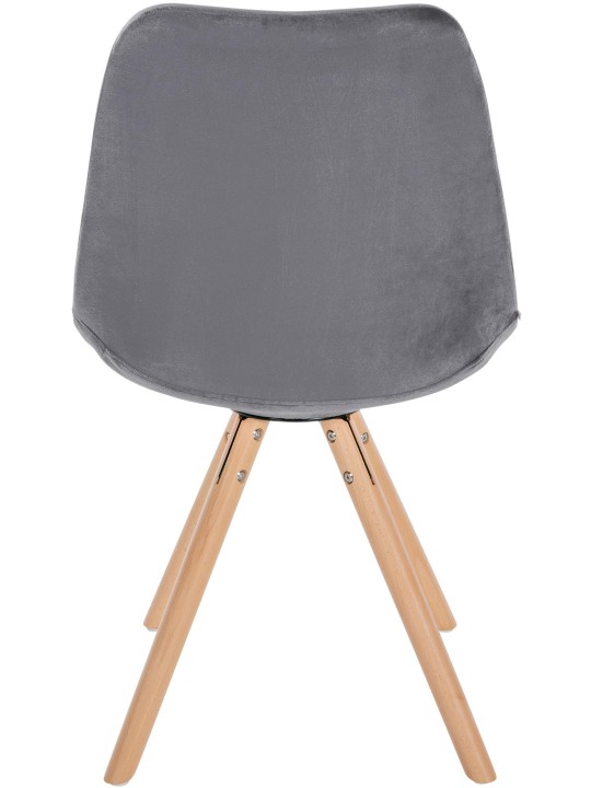 Cadeira Sofia veludo redonda, cinza