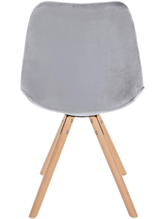 Cadeira Sofia veludo redonda, cinza claro