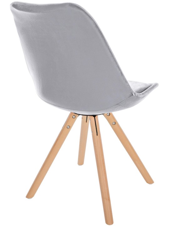 Cadeira Sofia veludo redonda, cinza claro