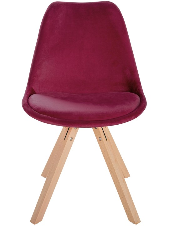 Cadeira Sofia Veludo Quadrada, bordô
