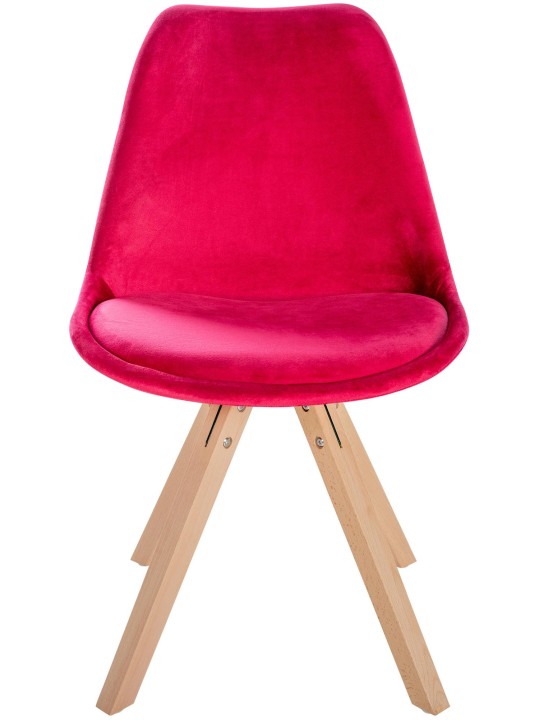 Cadeira Sofia Veludo Quadrada, vermelho