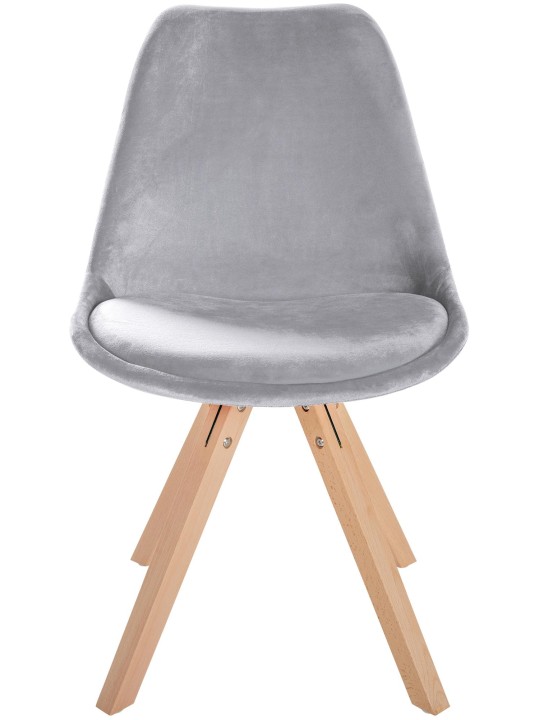 Cadeira Sofia Veludo Quadrada, cinza claro Cadeira Sofia Veludo Quadrada, cinza claro