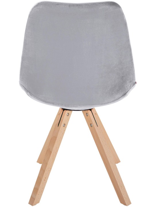 Cadeira Sofia Veludo Quadrada, cinza claro Cadeira Sofia Veludo Quadrada, cinza claro