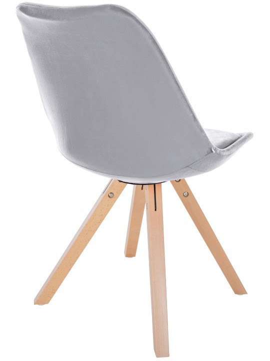 Cadeira Sofia Veludo Quadrada, cinza claro Cadeira Sofia Veludo Quadrada, cinza claro