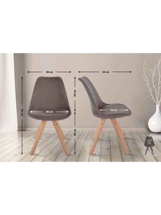 Cadeira Sofia tecido Quadrado, taupe