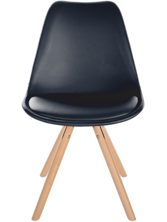 Cadeira Sofia redonda em pele sintética, preto