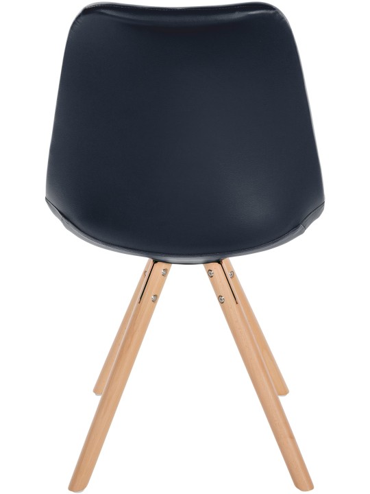 Cadeira Sofia redonda em pele sintética, preto