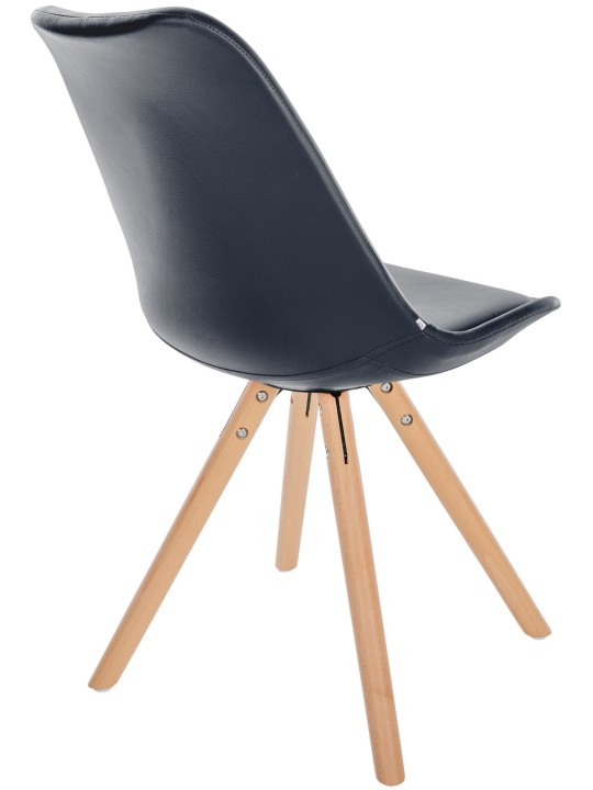 Cadeira Sofia redonda em pele sintética, preto