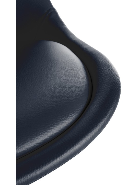 Cadeira Sofia redonda em pele sintética, preto