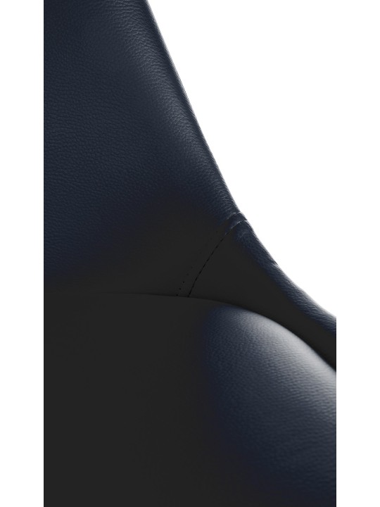 Cadeira Sofia redonda em pele sintética, preto