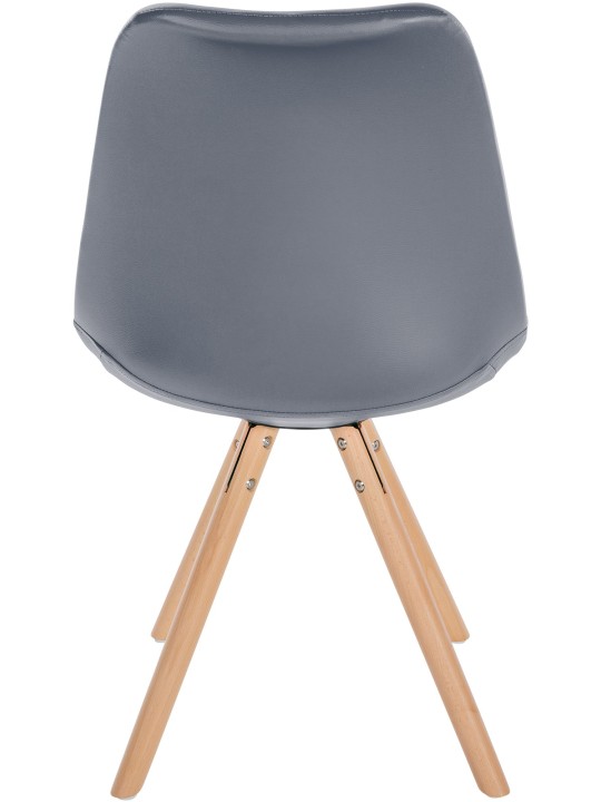 Cadeira Sofia redonda em pele sintética, cinza Cadeira Sofia redonda em pele sintética, cinza