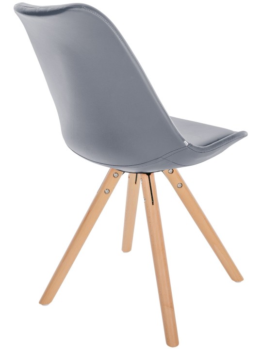 Cadeira Sofia redonda em pele sintética, cinza Cadeira Sofia redonda em pele sintética, cinza