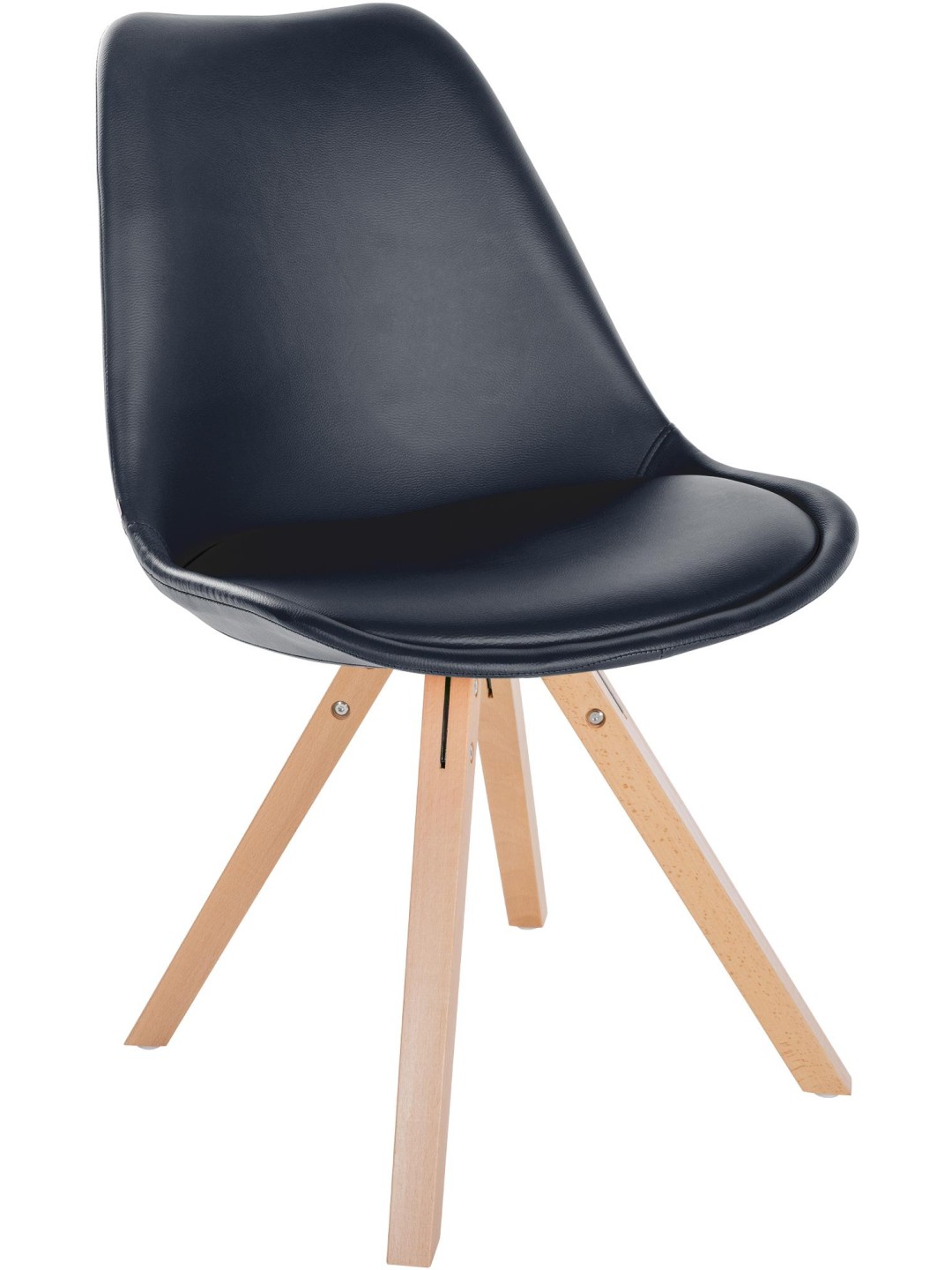 Cadeira Sofia couro sintético quadrada, preto