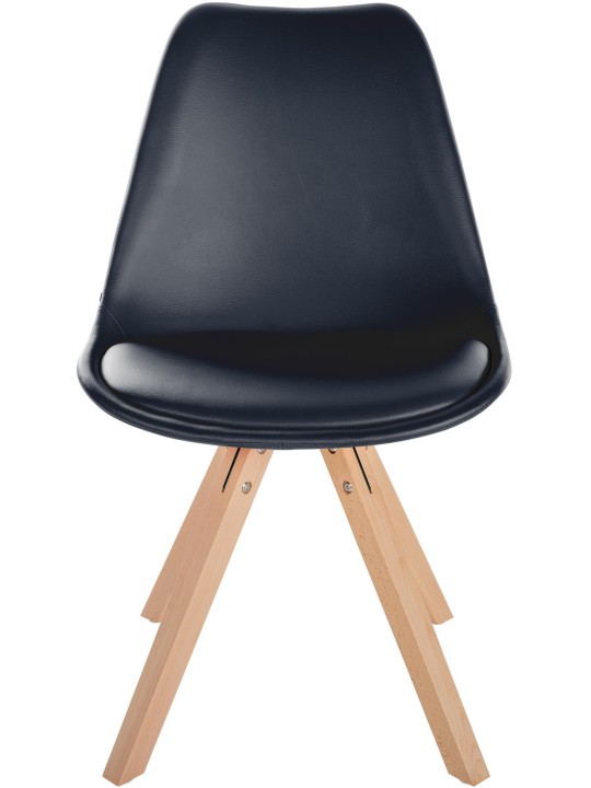 Cadeira Sofia couro sintético quadrada, preto