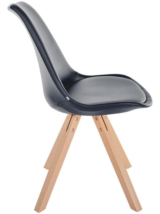 Cadeira Sofia couro sintético quadrada, preto