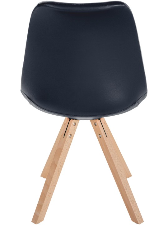 Cadeira Sofia couro sintético quadrada, preto