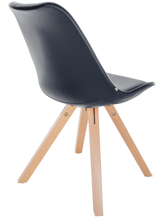 Cadeira Sofia couro sintético quadrada, preto