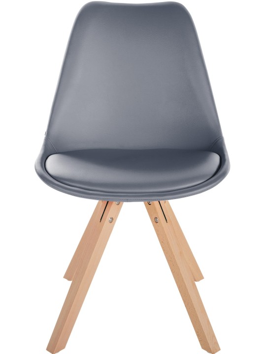 Cadeira Sofia couro sintético quadrada, cinza