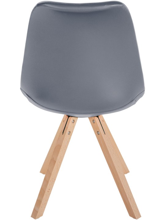 Cadeira Sofia couro sintético quadrada, cinza