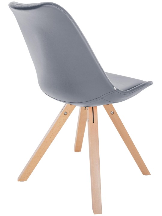 Cadeira Sofia couro sintético quadrada, cinza