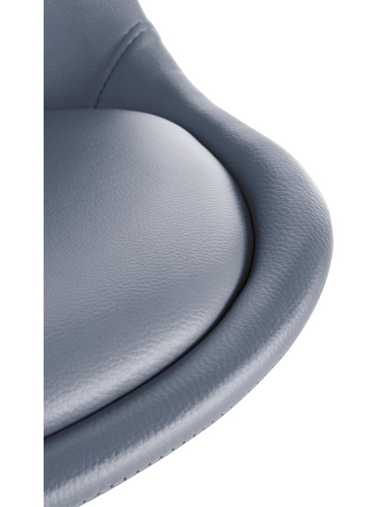 Cadeira Sofia couro sintético quadrada, cinza