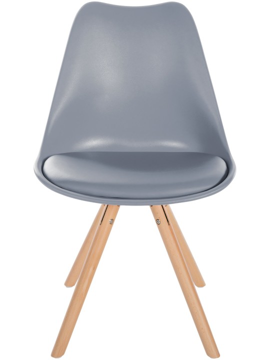 Cadeira Sofia de plástico redonda, cinza