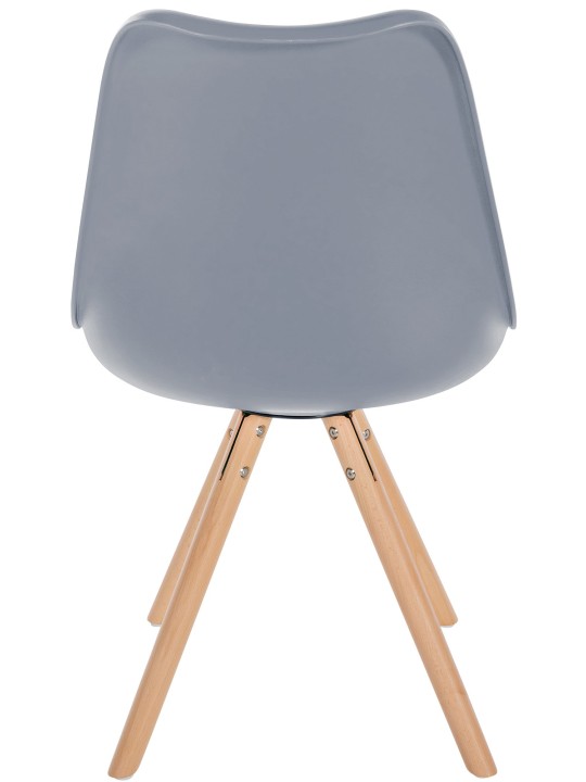 Cadeira Sofia de plástico redonda, cinza