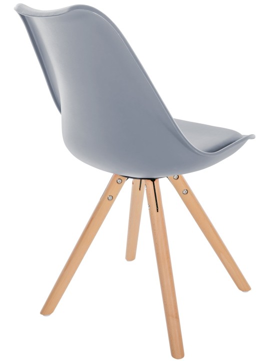 Cadeira Sofia de plástico redonda, cinza