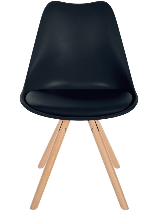 Cadeira Sofia de plástico redonda, preto