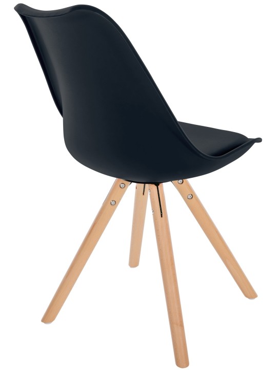 Cadeira Sofia de plástico redonda, preto