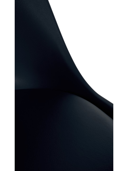 Cadeira Sofia de plástico redonda, preto