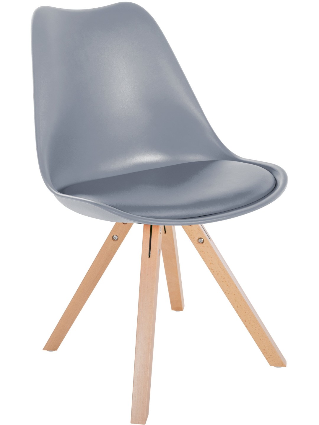 Cadeira Sofia plástico quadrado, cinza