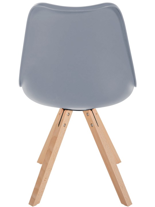 Cadeira Sofia plástico quadrado, cinza