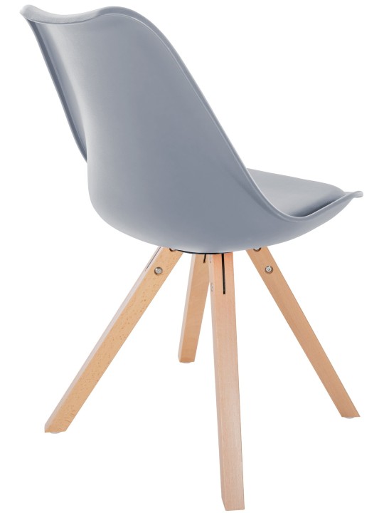 Cadeira Sofia plástico quadrado, cinza