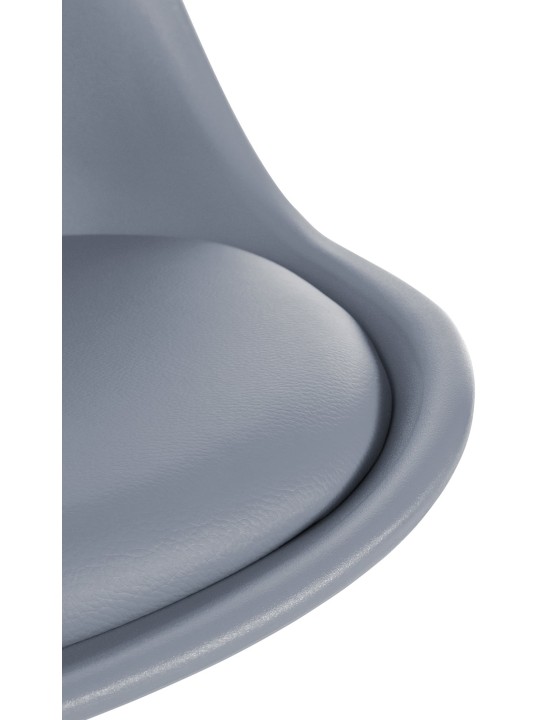 Cadeira Sofia plástico quadrado, cinza