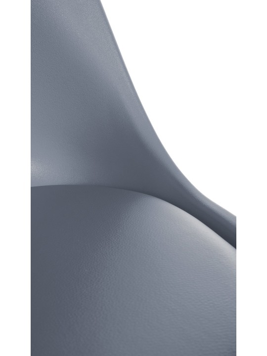 Cadeira Sofia plástico quadrado, cinza