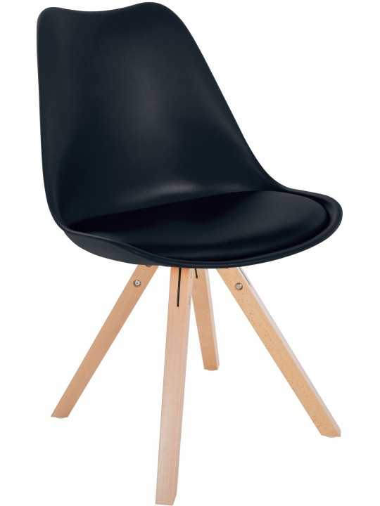 Cadeira Sofia plástico quadrado, preto