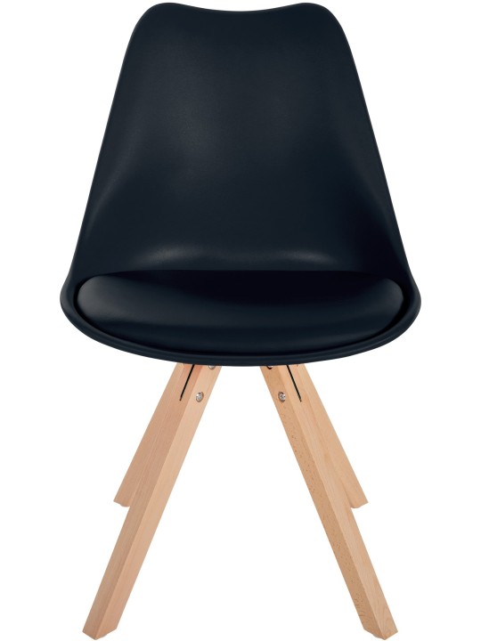 Cadeira Sofia plástico quadrado, preto