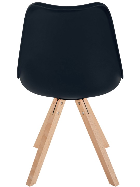 Cadeira Sofia plástico quadrado, preto