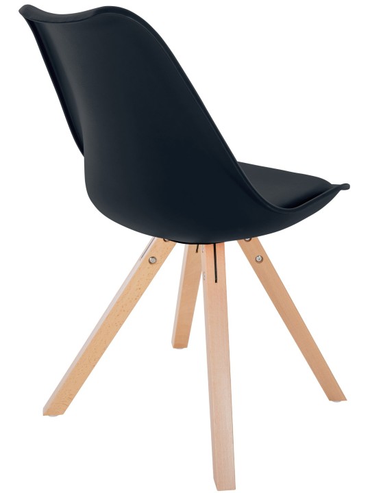 Cadeira Sofia plástico quadrado, preto