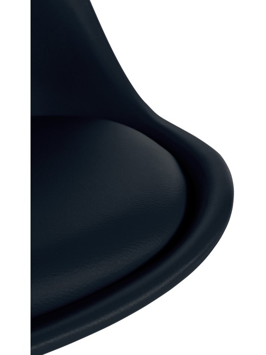 Cadeira Sofia plástico quadrado, preto