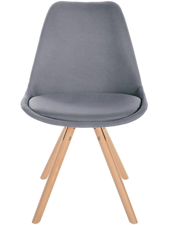 Cadeira Sofia tecido redondo, cinza claro