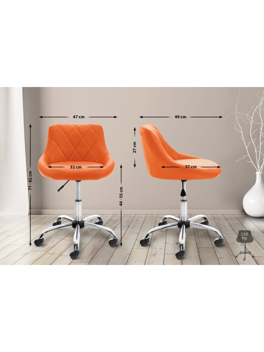 Banqueta de trabalho Lazio em couro sintético, laranja